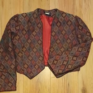 Vintage Circle T Southwestern tapestry bolero jacket. Size: 15/16